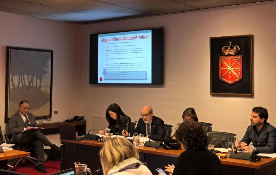 Imagen de la comparecencia de esta mañana en el Parlamento.