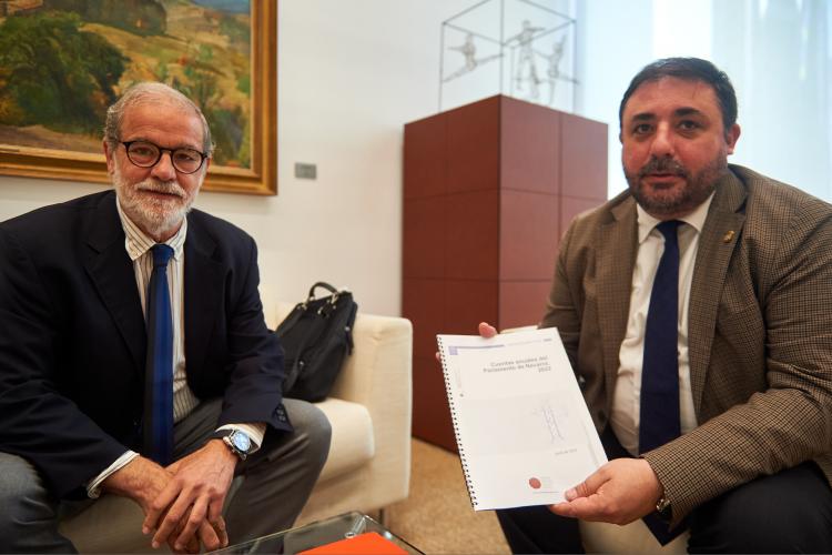 Unai Hualde e Ignacio Cabeza en la reunión de esta mañana.
